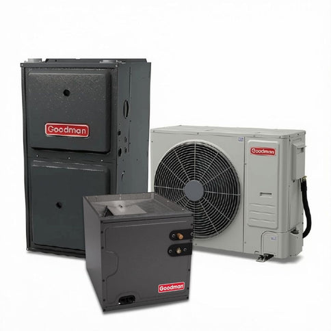 Goodman GXV6S - 3.5 Ton - 17 SEER2 AC with GRVT80 - Two-Stage/Variable - 80% AFUE Furnace - Up-flow Coil - Gas System - with install